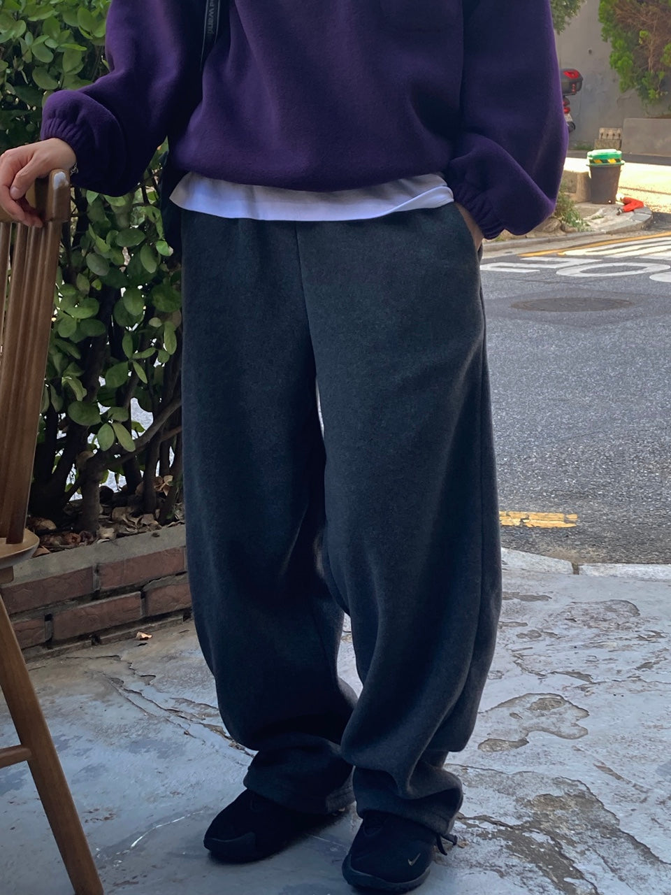 two-way fleece pants-2col