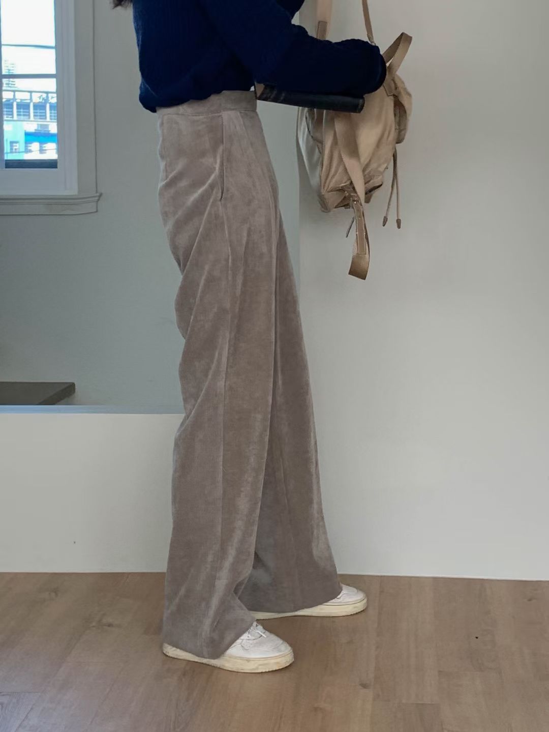 Soft corduroy wide slacks-3col/ショート丈あり