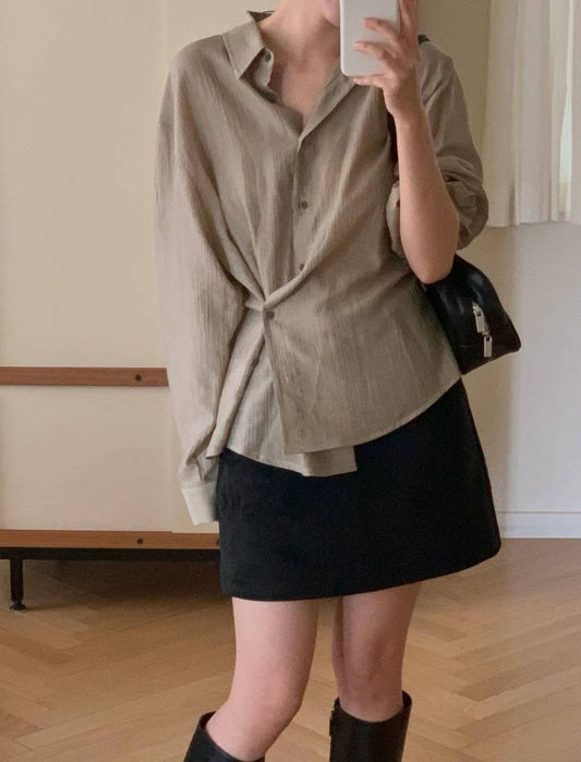 pleats 2way blouse-3col