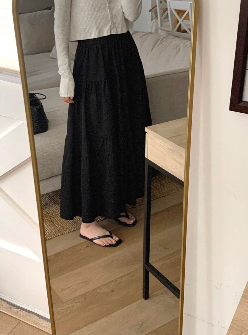 liter anna teard long skirt-2col