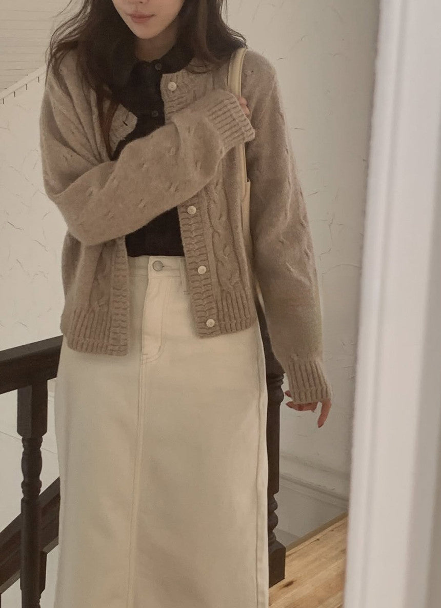 running baby alpaca cardigan-4col