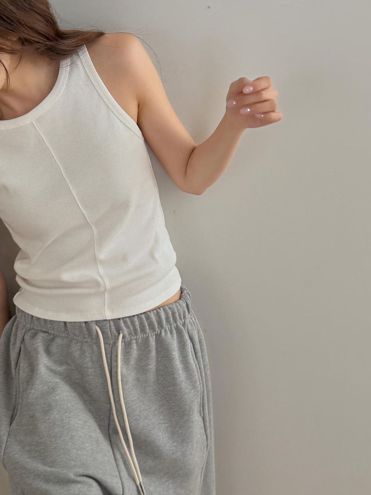 sweat half pants-3col