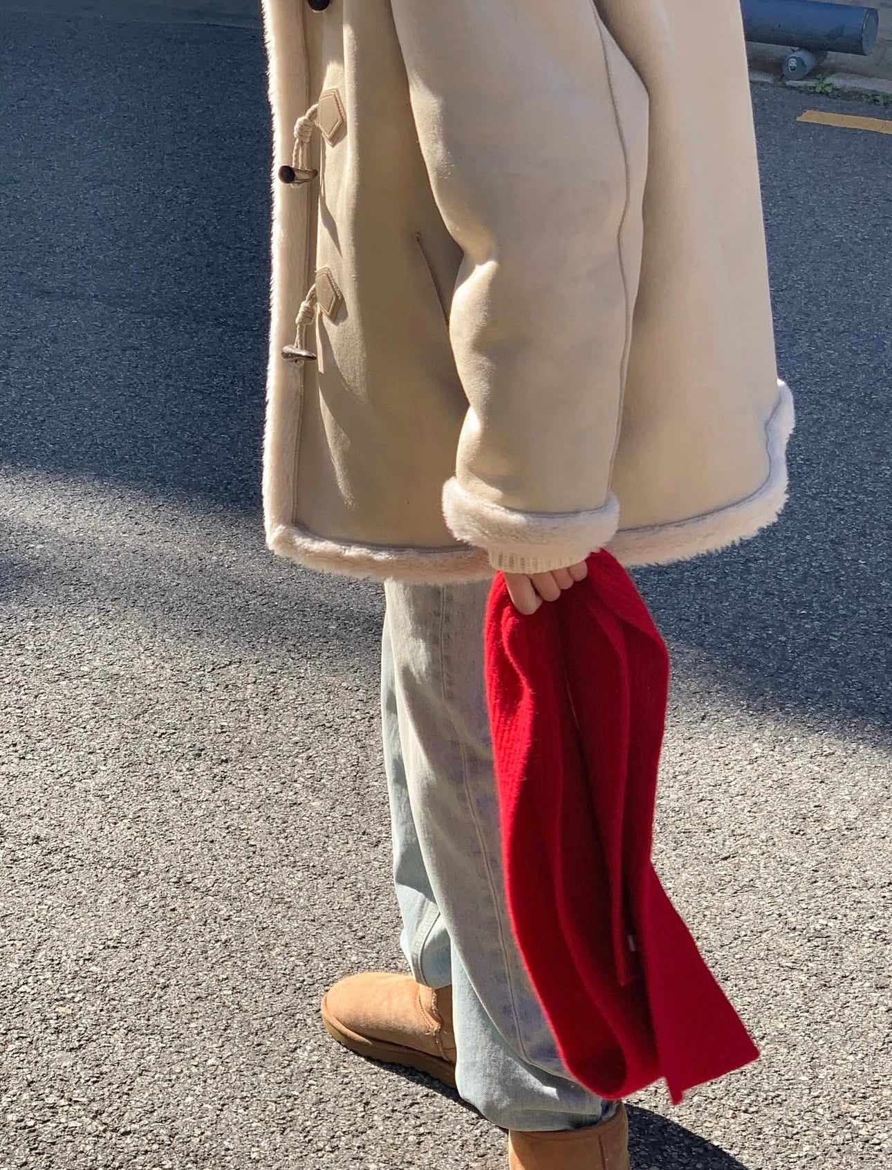 High-neck duffel reversible mustang