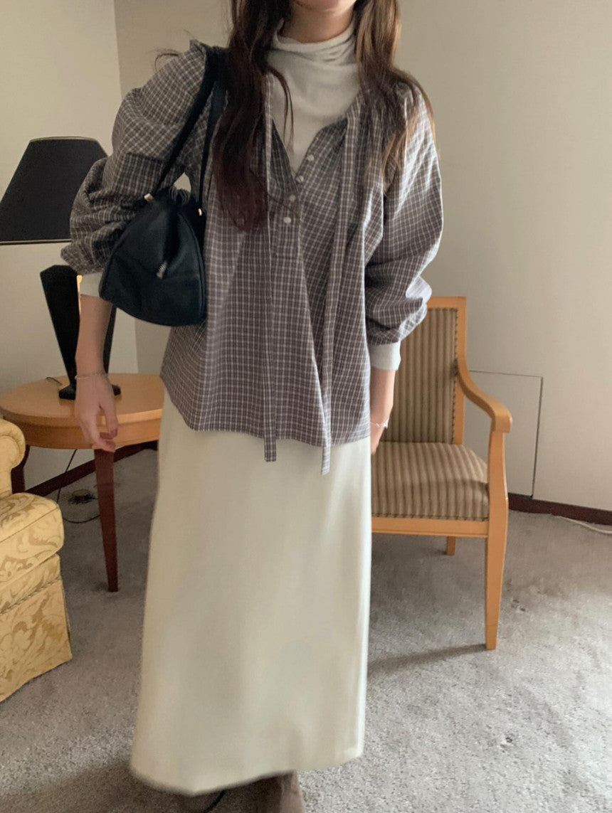 Venice check blouse-2col