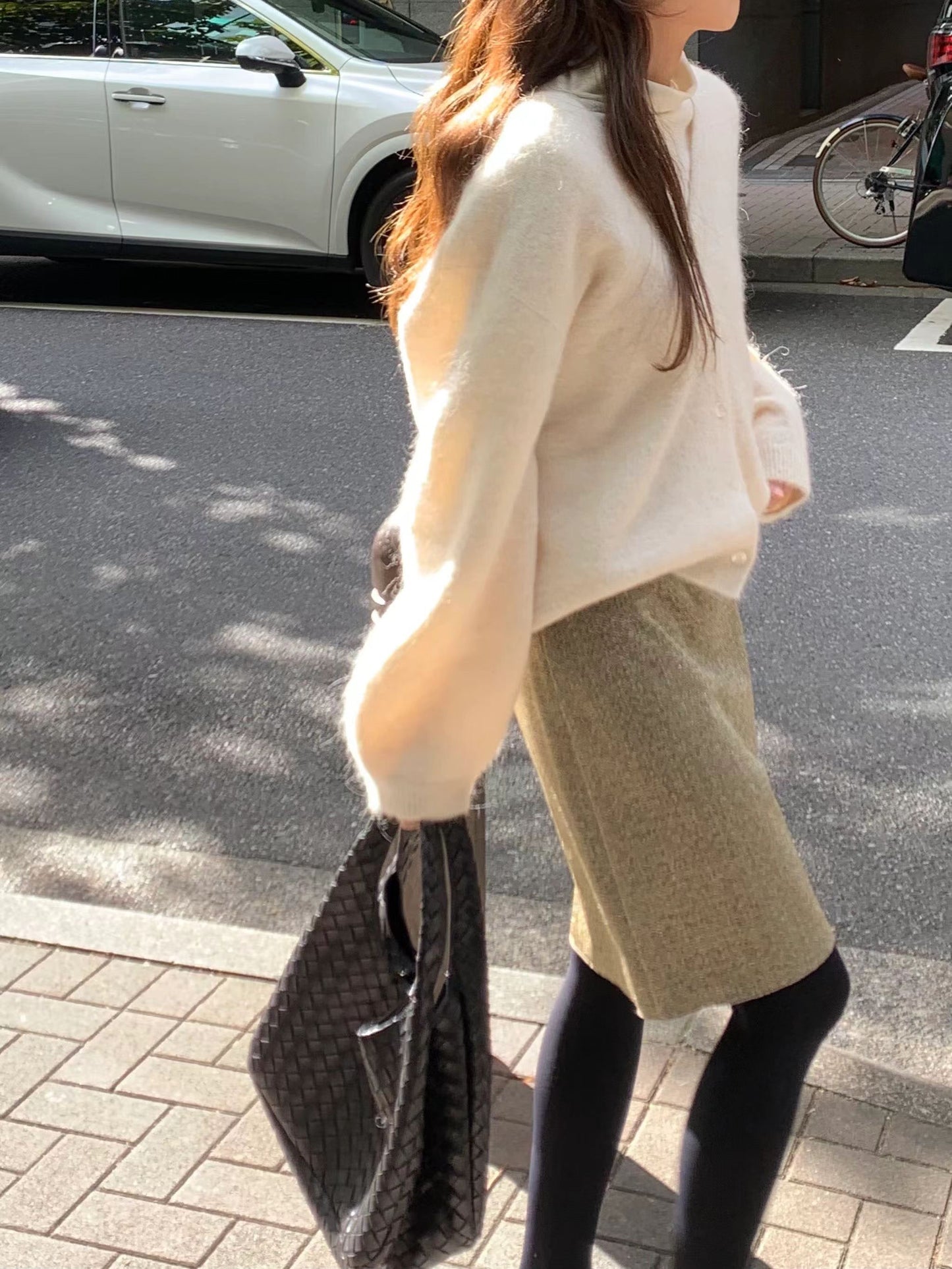 Ounce alpaca volume wholega cardigan-2col