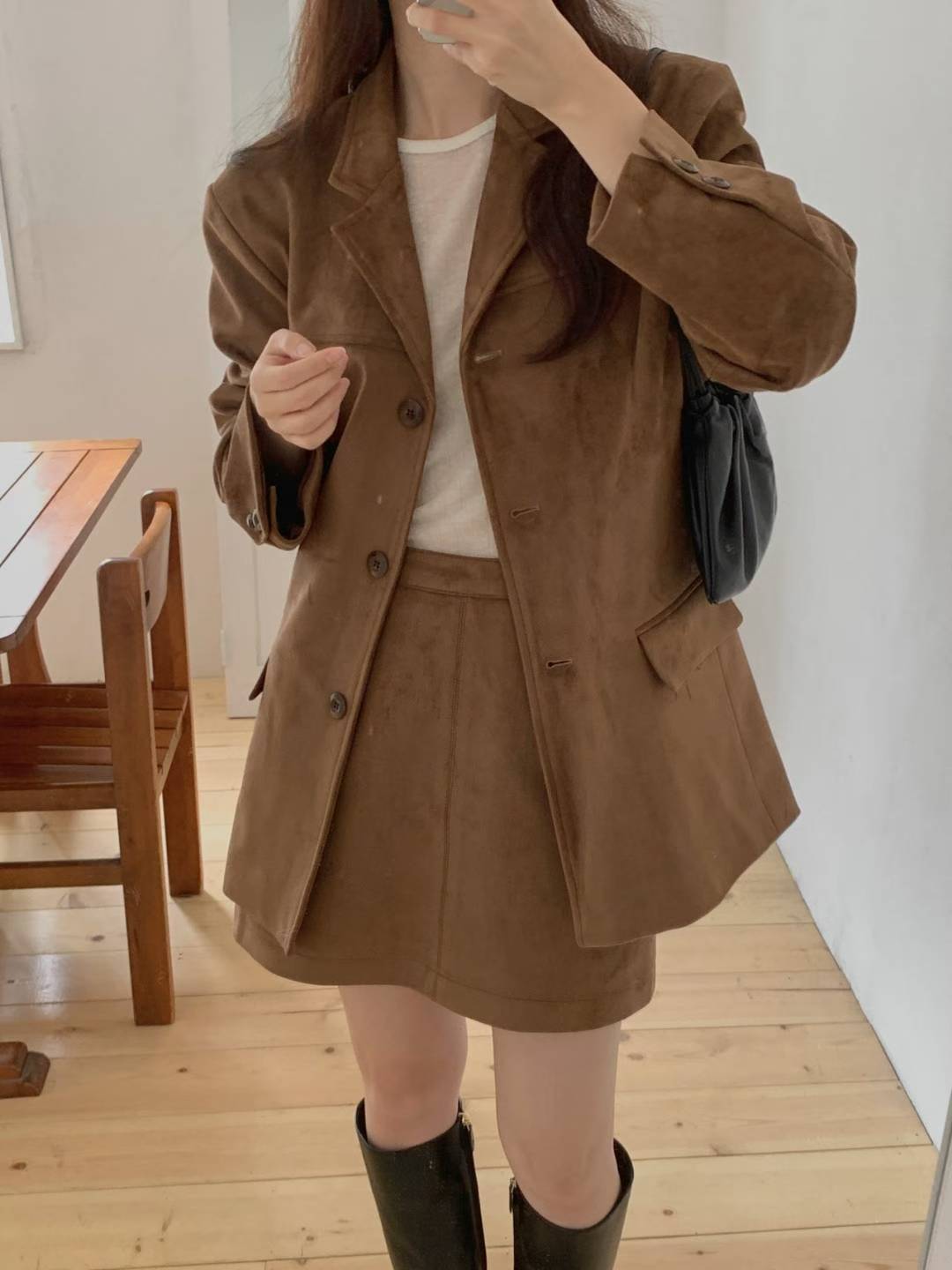 Euro suede skirt-2col