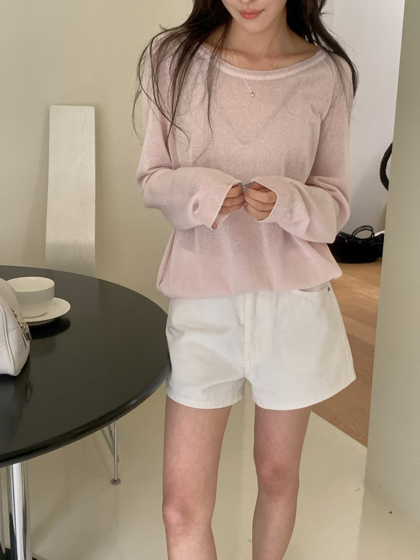 u-neck knit-4col
