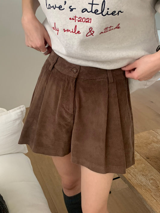 Picaboo corduroy shorts-2col