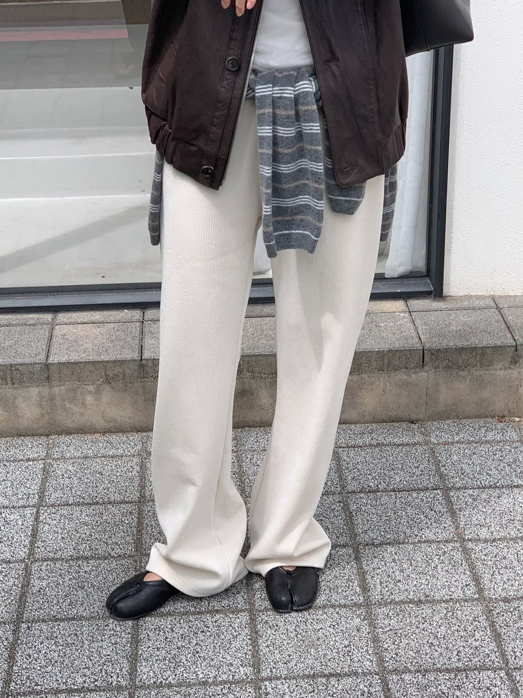 Velour corduroy banding pants-4col