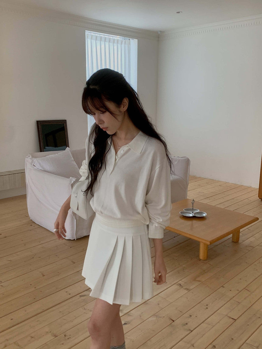 collar button knit-3col