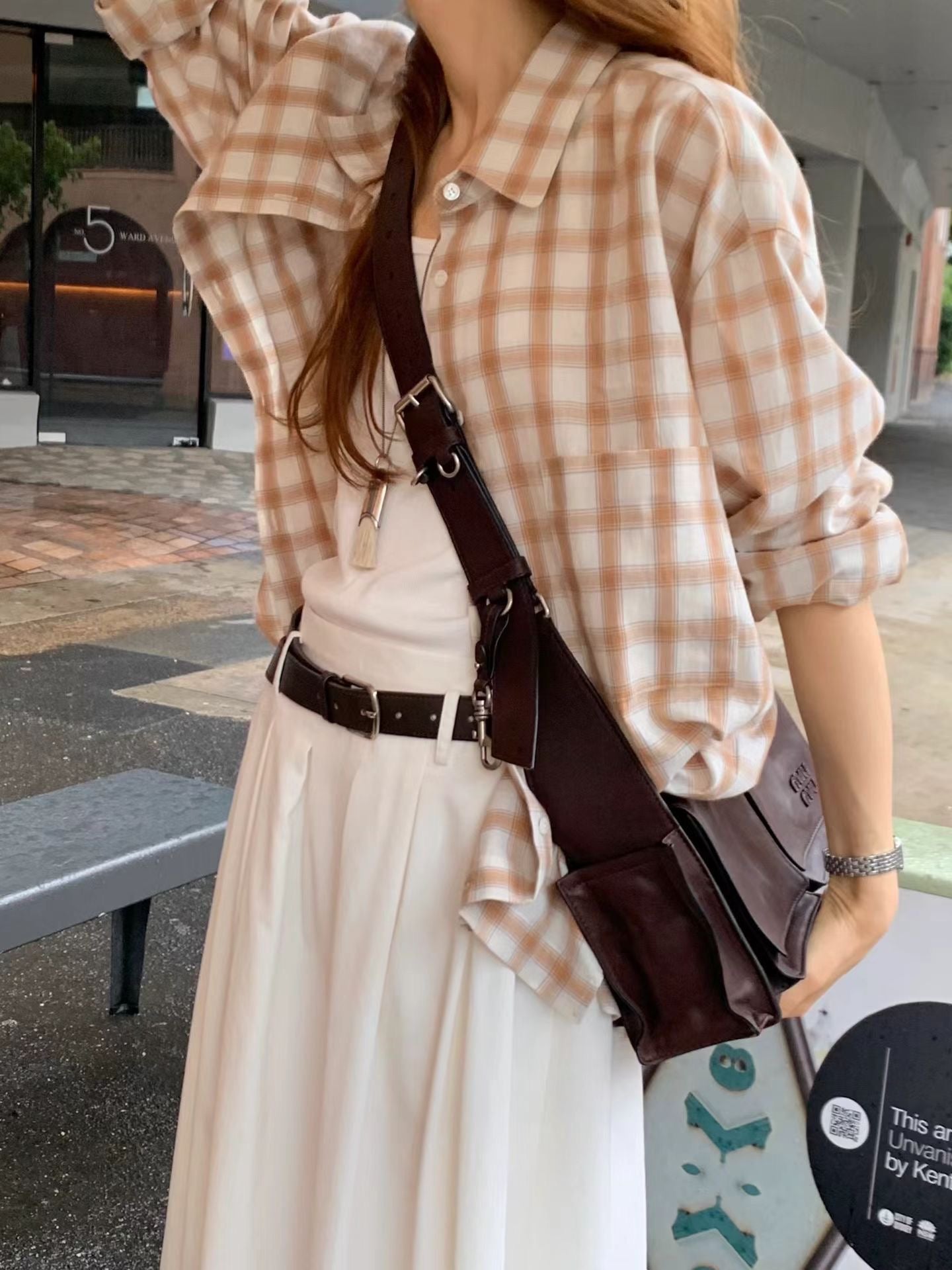 Ounce belted pleats skirt