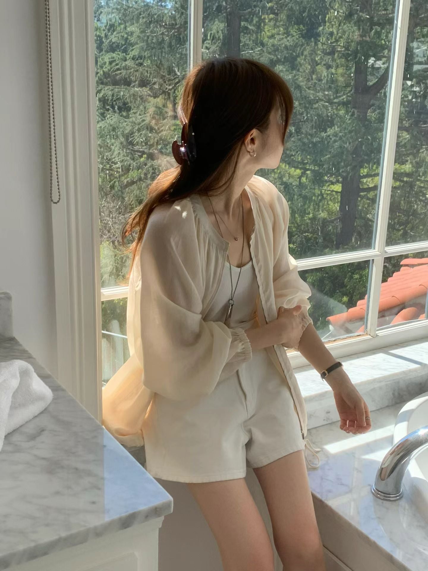 Ounce sheer shirring jumper