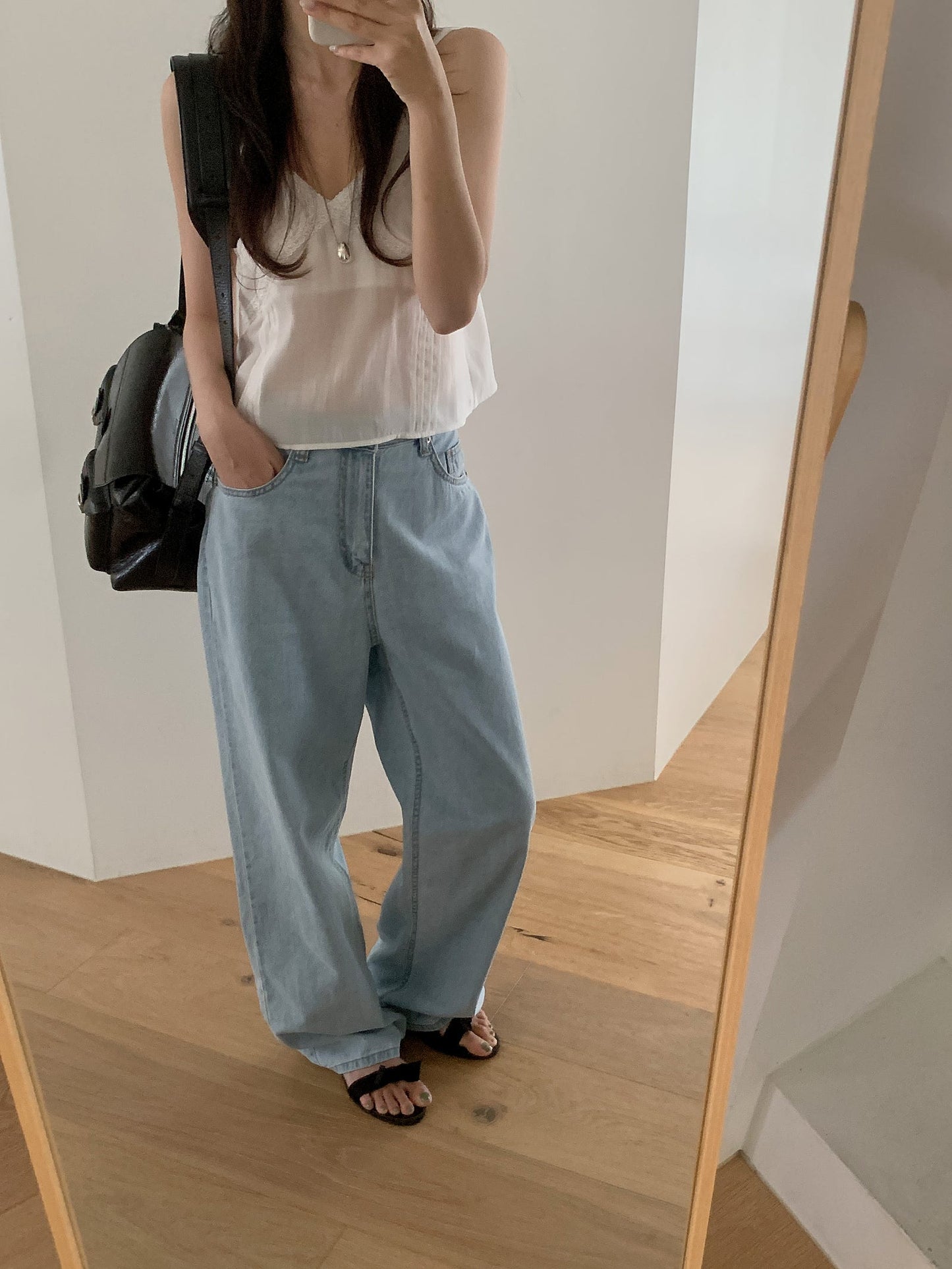 light blue wide denim