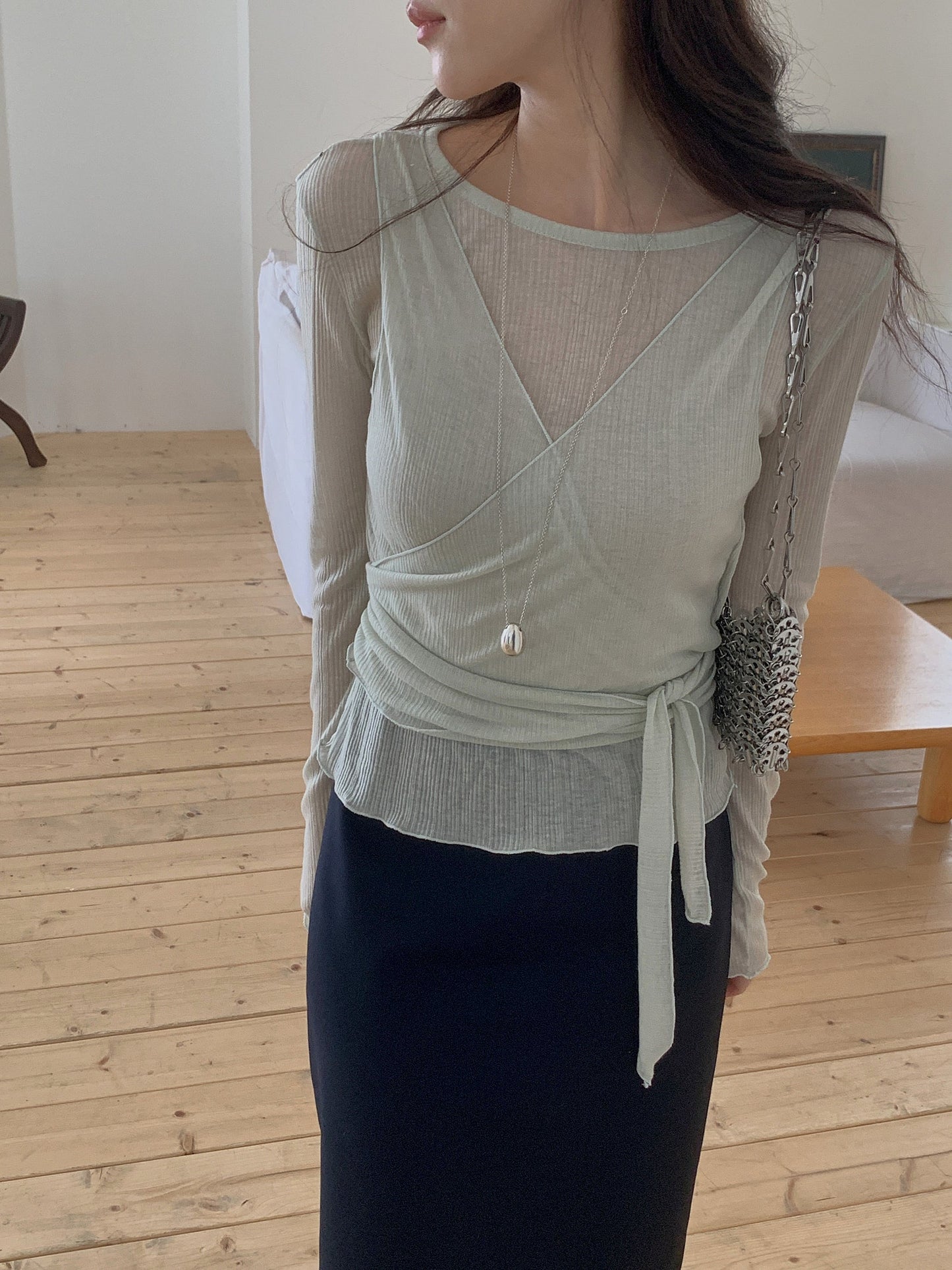 Sophie wrap vest&T set-3col