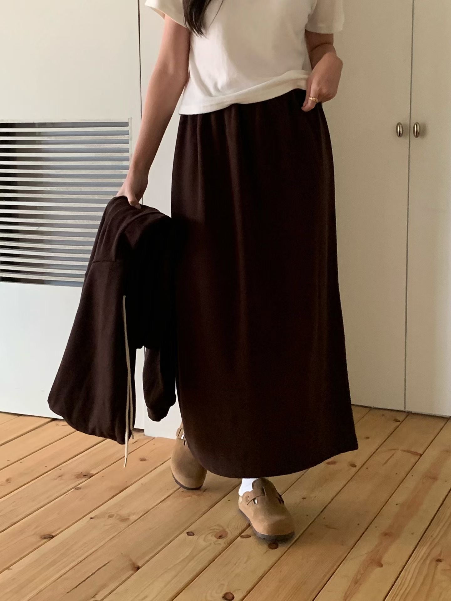 pound gimo long skirt-4col