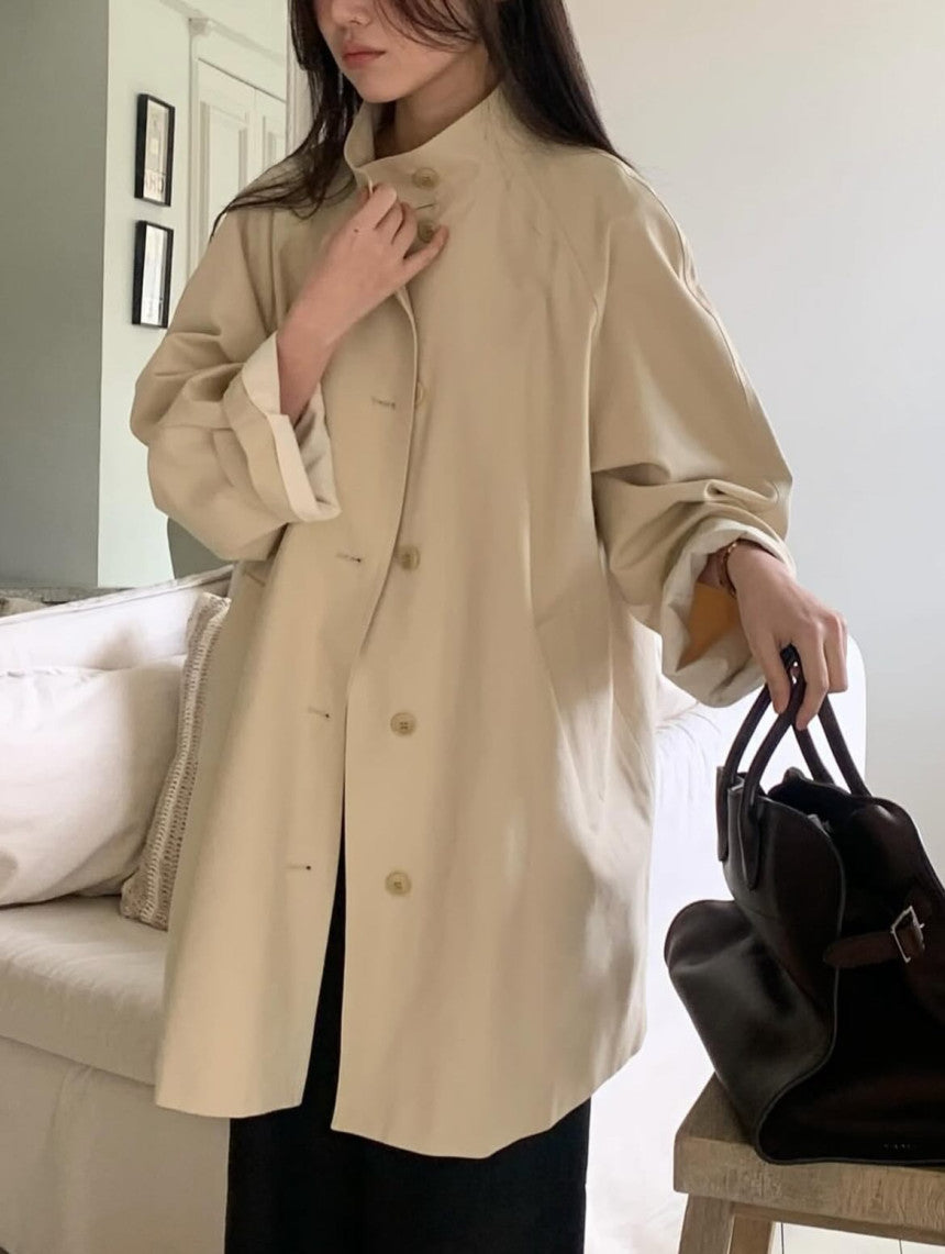 meli high-neck trench-2col