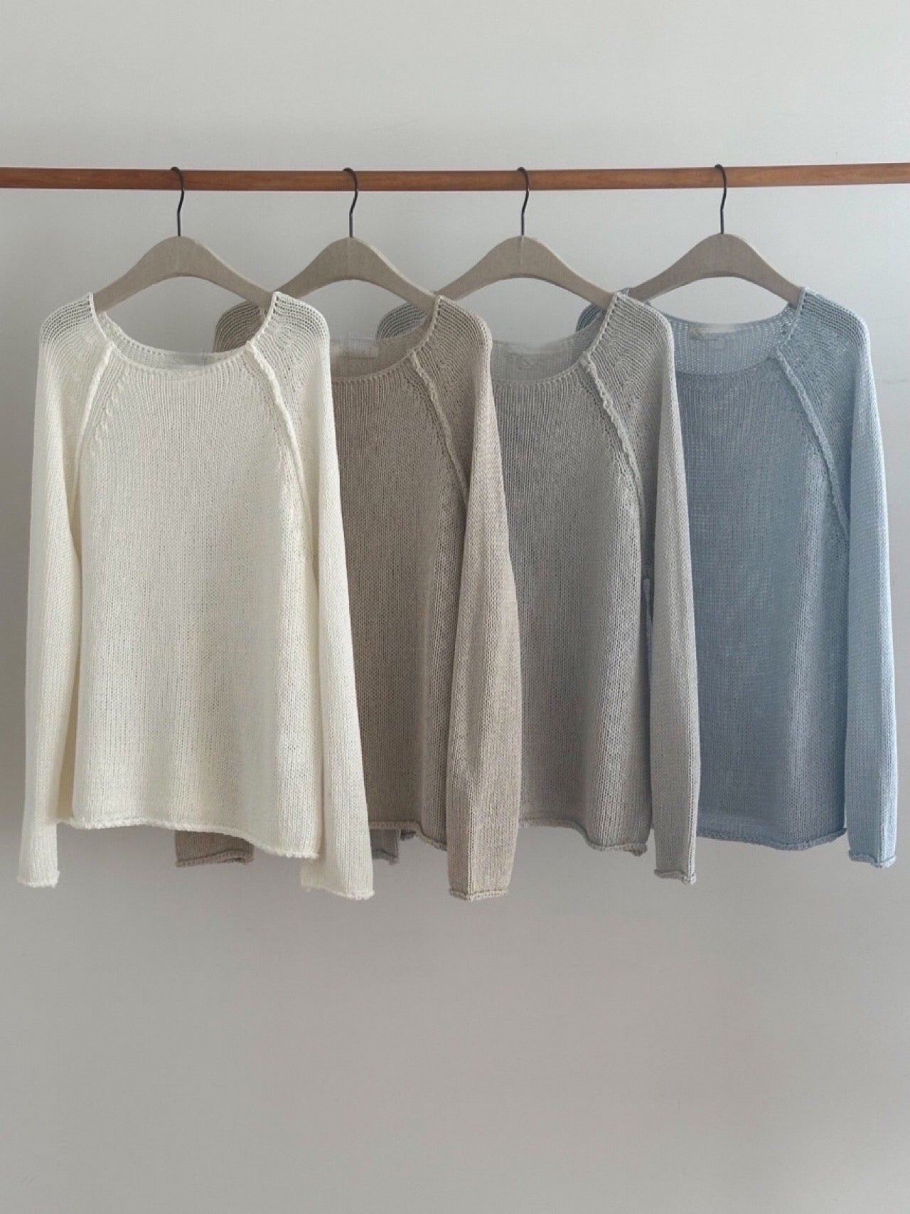 ivory即納 bread linen knit-4col