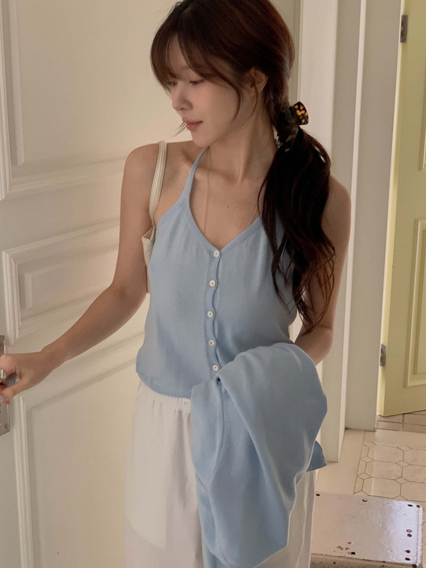 basic halter sleeveless-5col