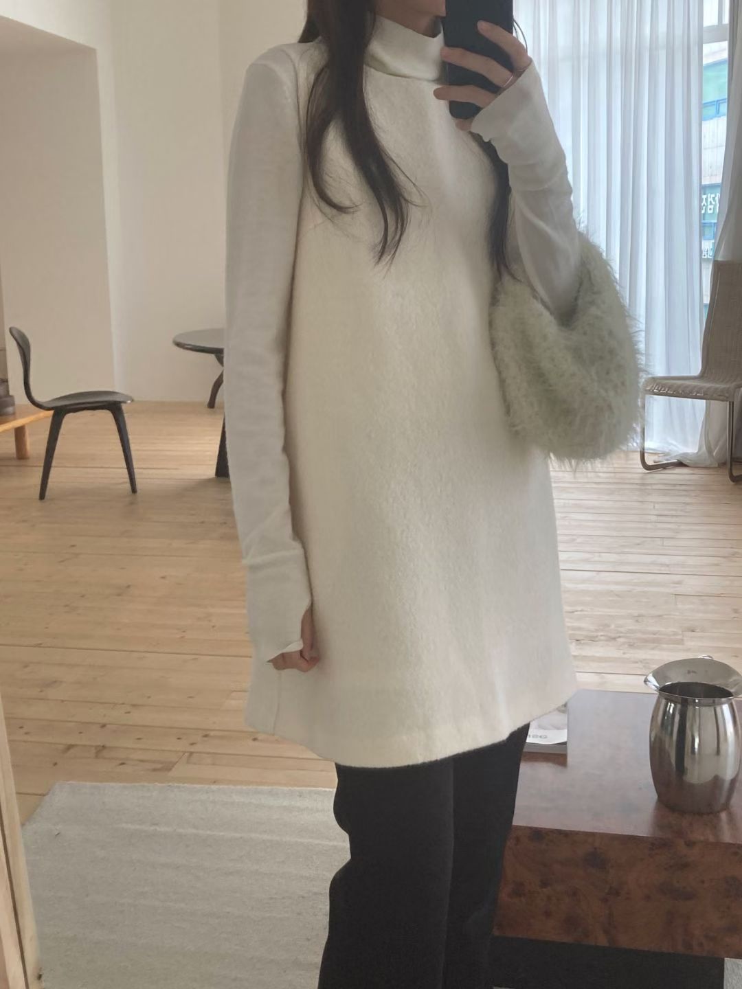 Wool boucle onepiece-2col