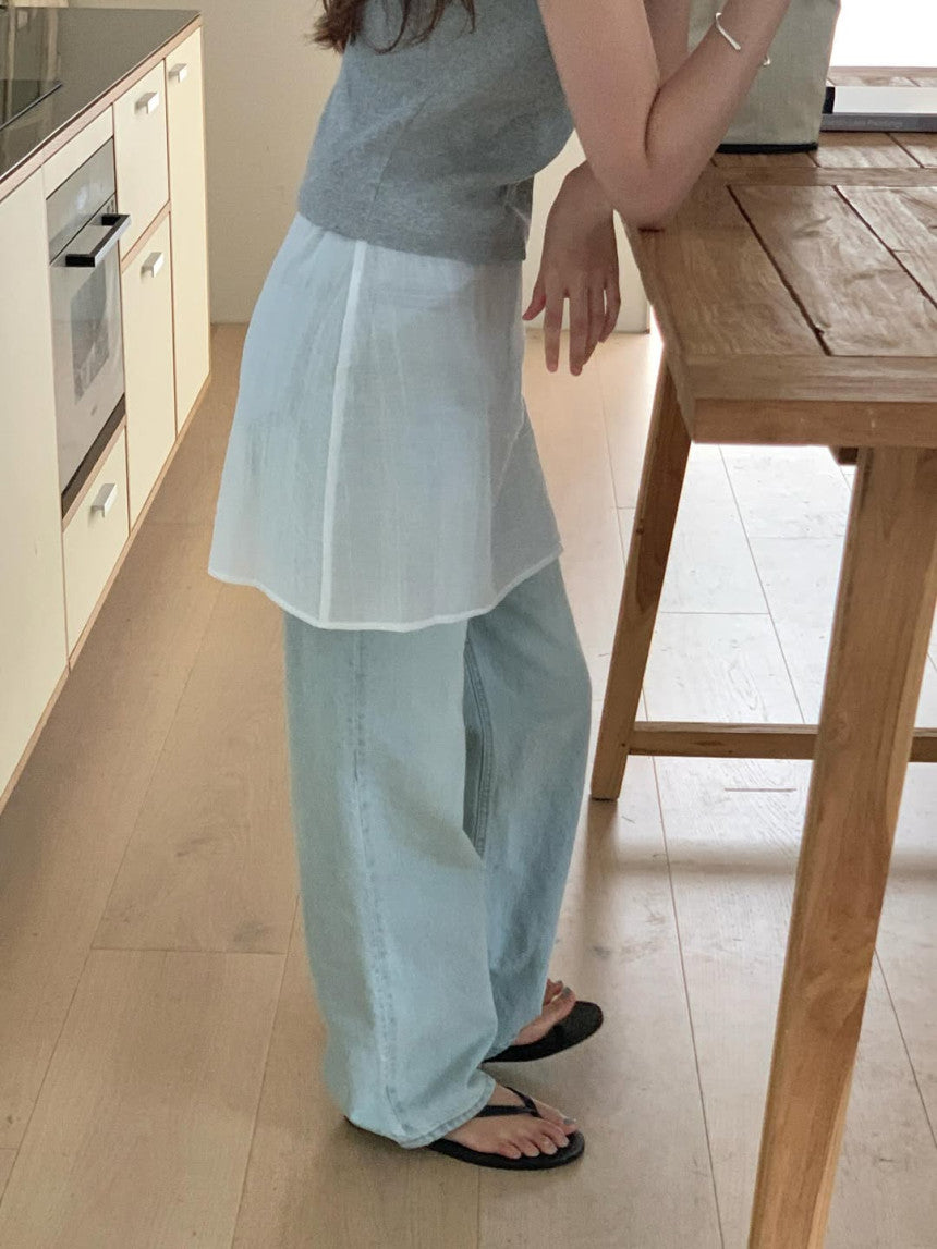 Butter rayered wrap skirt-3col