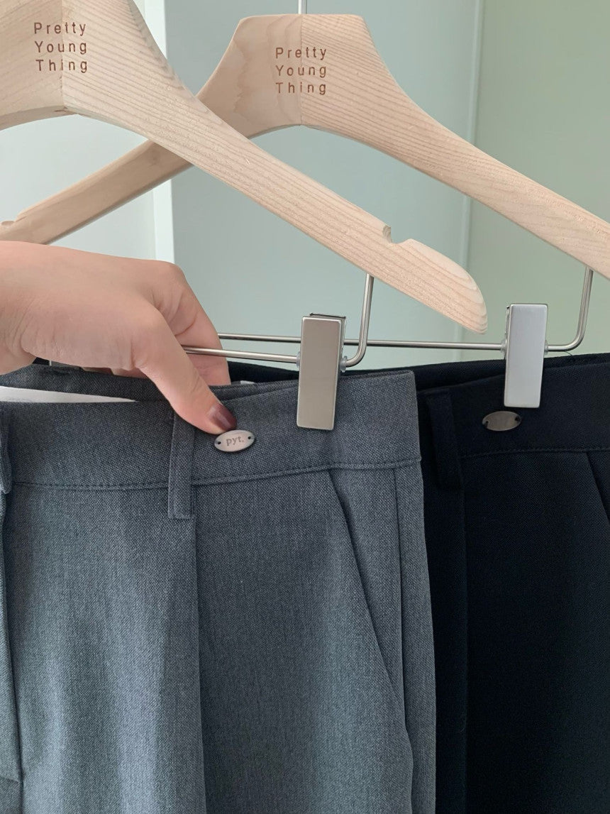 Tei wool semi wide slacks-2col/ショート丈あり