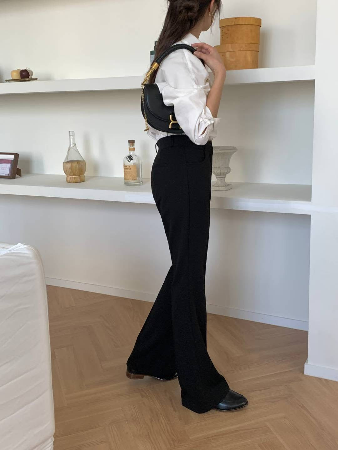 Long slim bootcut slacks-2col