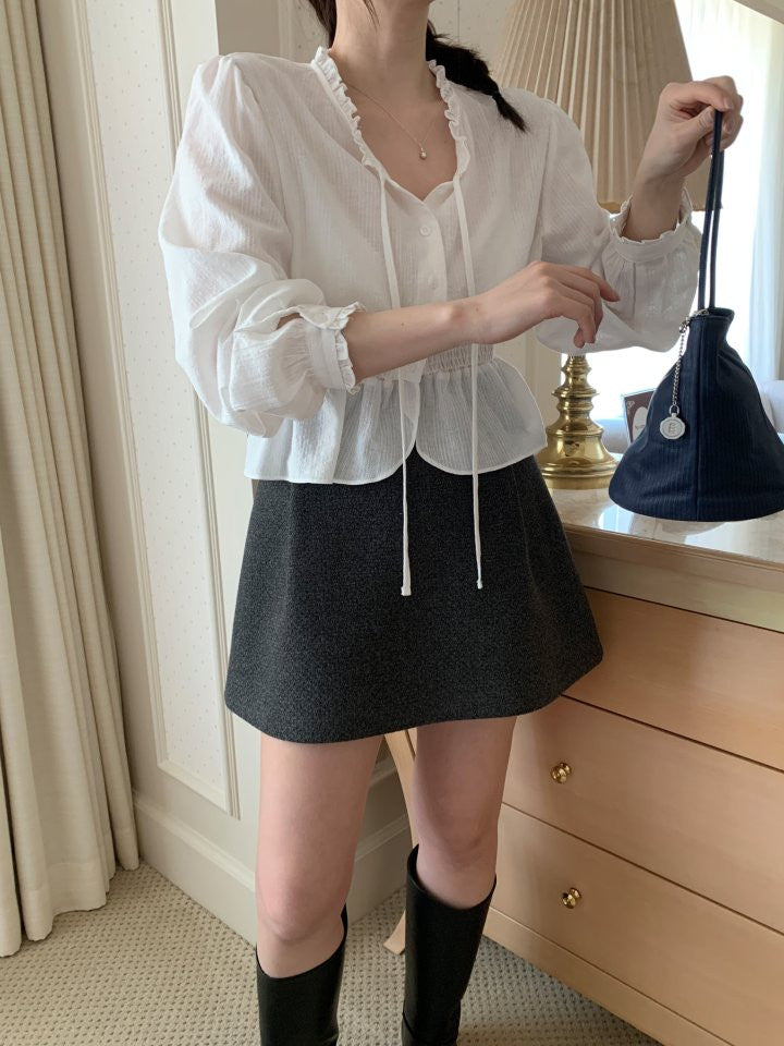 ivory即納 coco smok blouse-2col