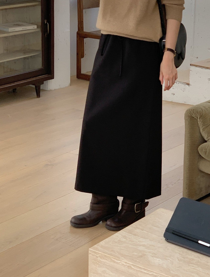 Ove string long skirt-2col