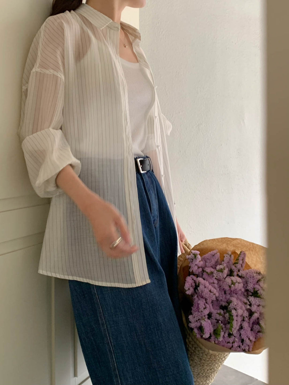 Tencel stripe shirt-3col