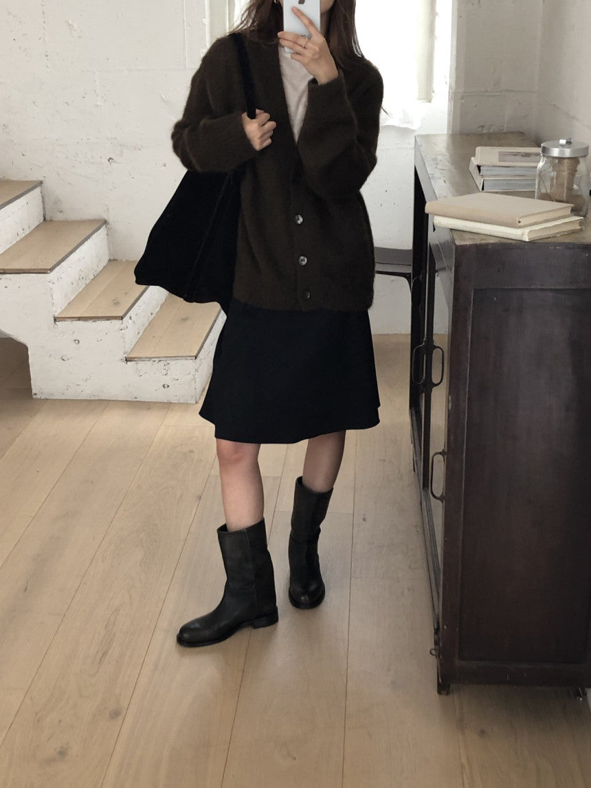 Amelie brushed mohair cardigan-2col