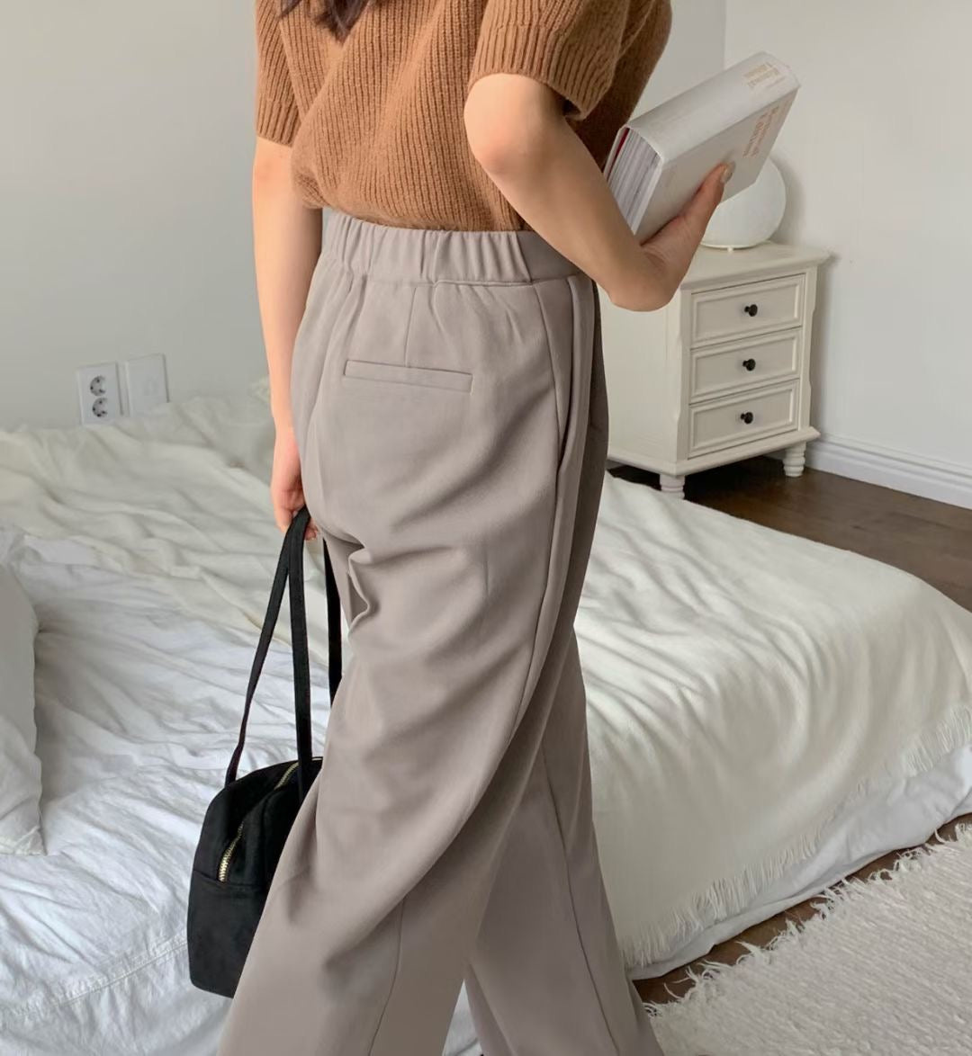 backbanding semi-wide gimo slacks-3col/ショート丈あり