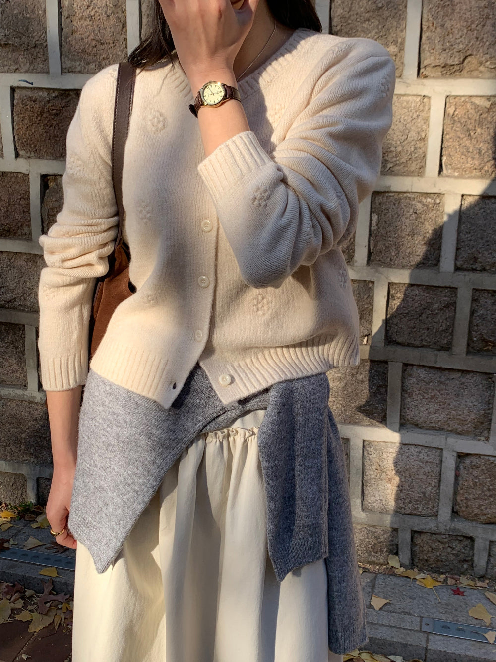 Bubble flower cardigan-2col