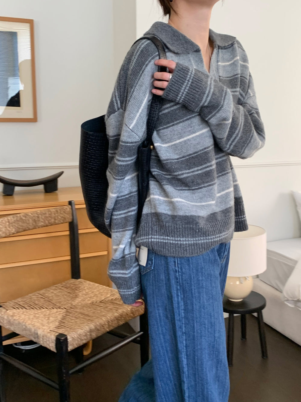 Swan s.t collar knit-2col