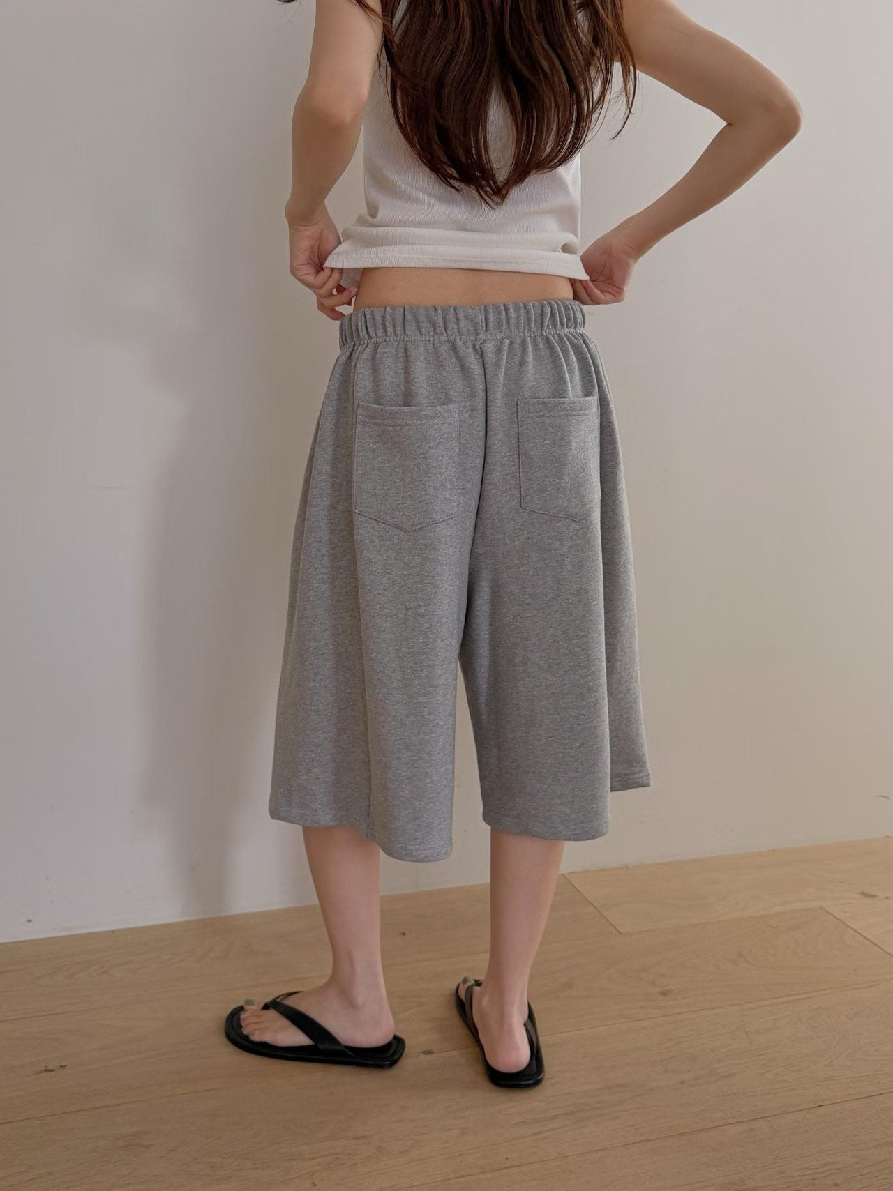 sweat half pants-3col