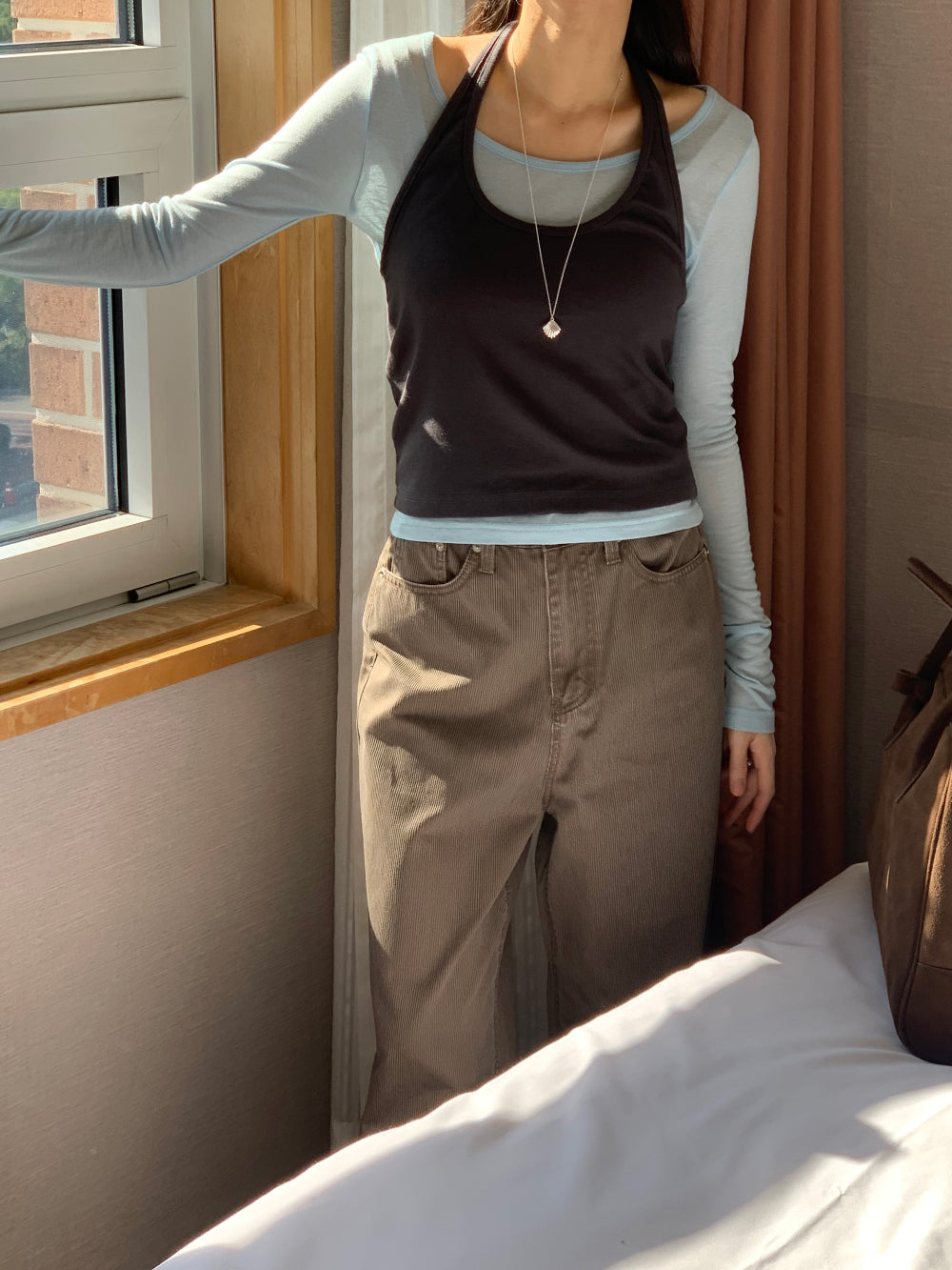 Halter layered set T-4col