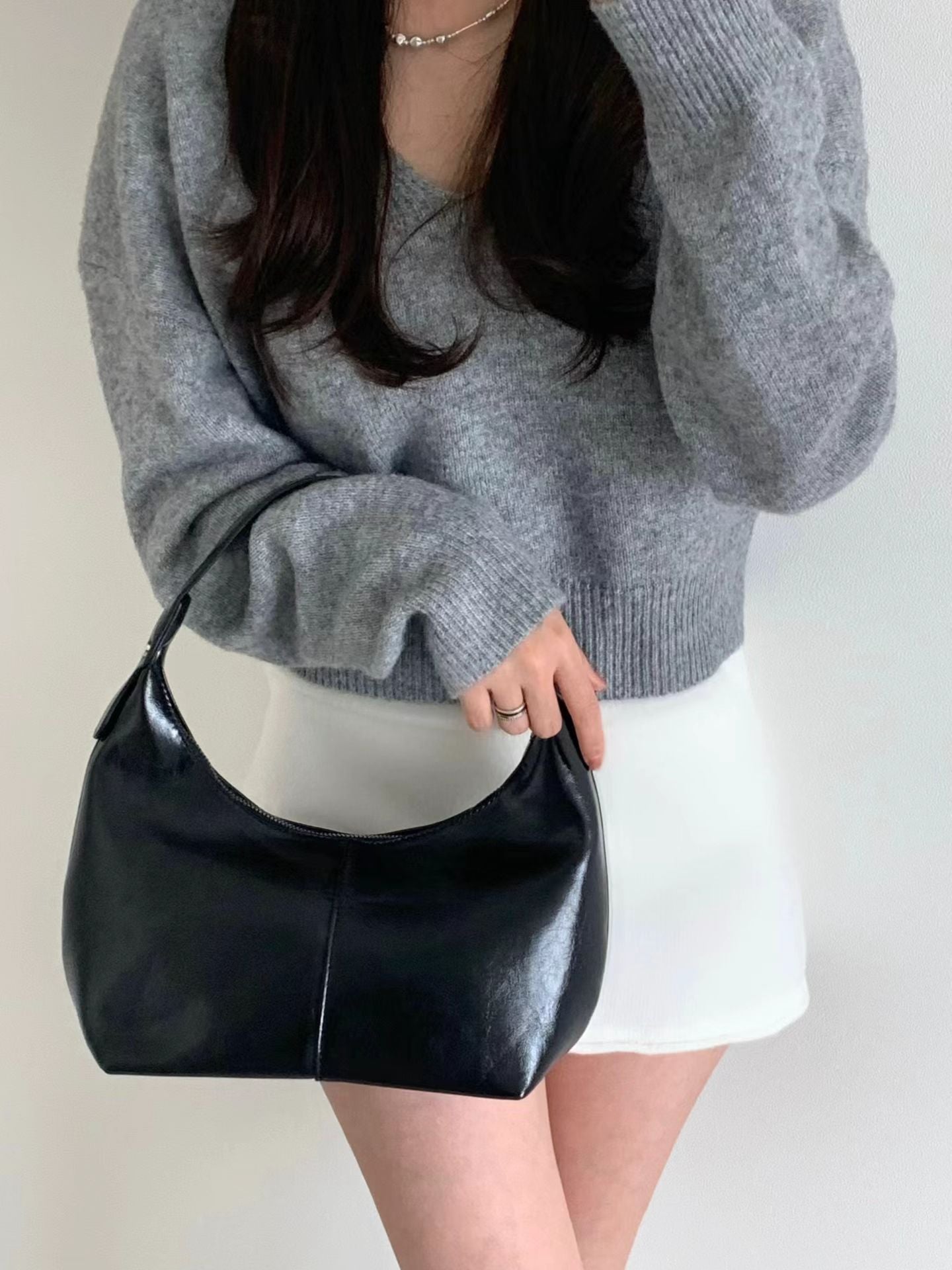 Glossy Mini Hobo Bag
