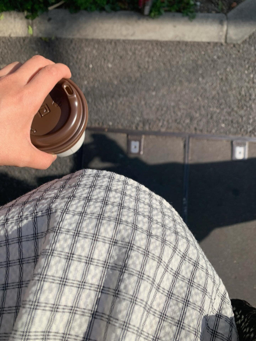 liter blanc check blouse