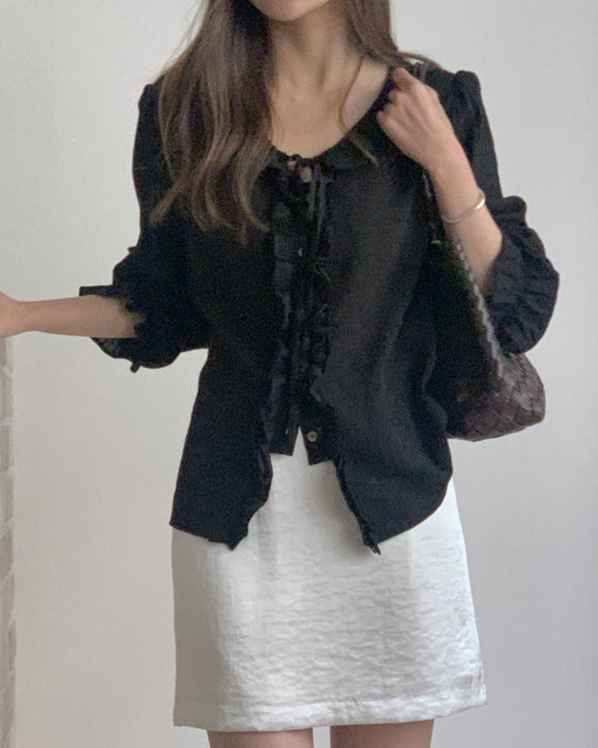 Riel ruffle blouse-2col
