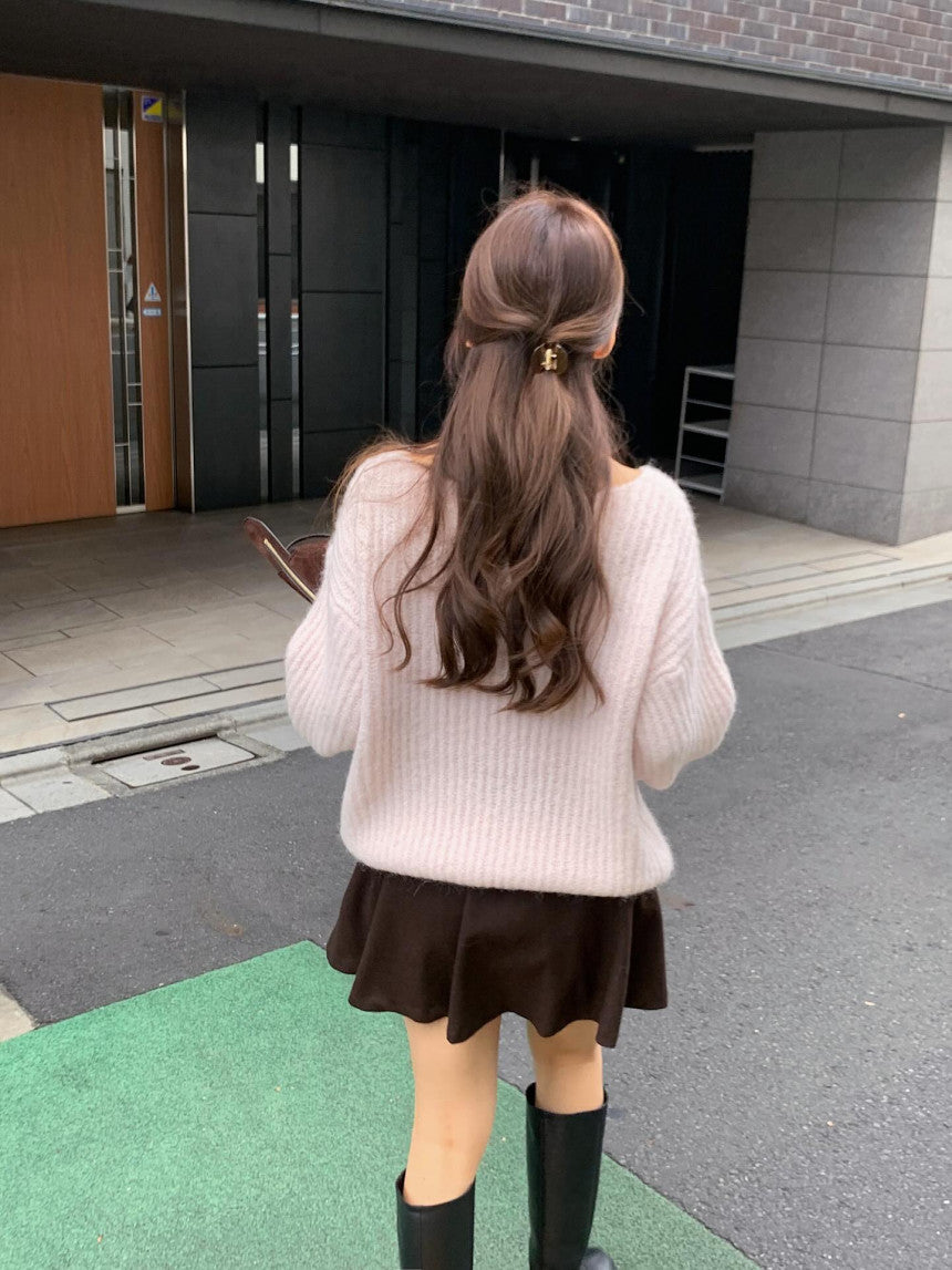 liter daina alpaca v neck knit-3col