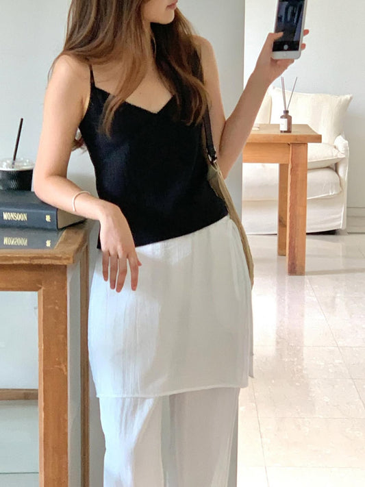 Butter rayered wrap skirt-3col