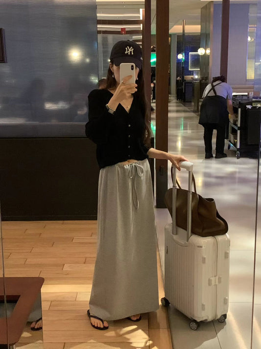 Ounce airy maxi skirt-4col