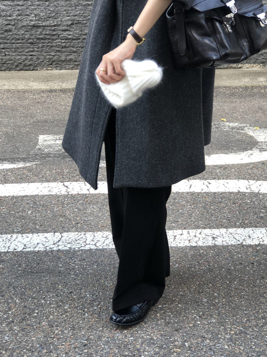 Luce wool twill melange coat-2col