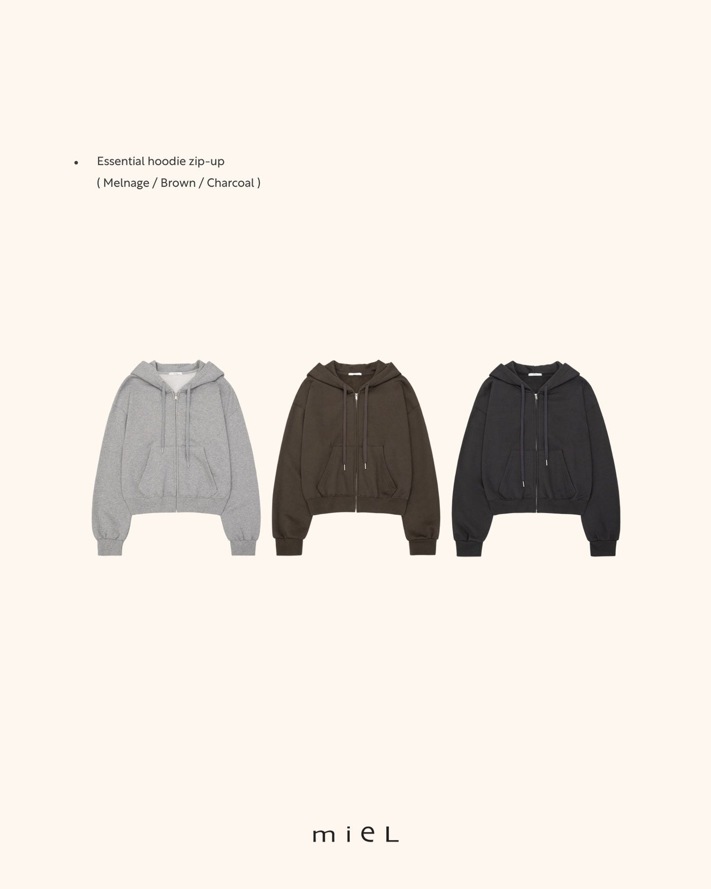 Essential gimo hood zip-up&pants&skirt-3col