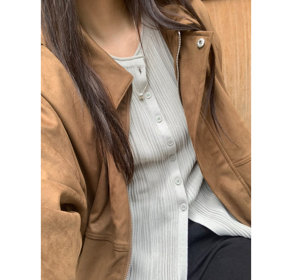 Mented Suede Jacket-2col
