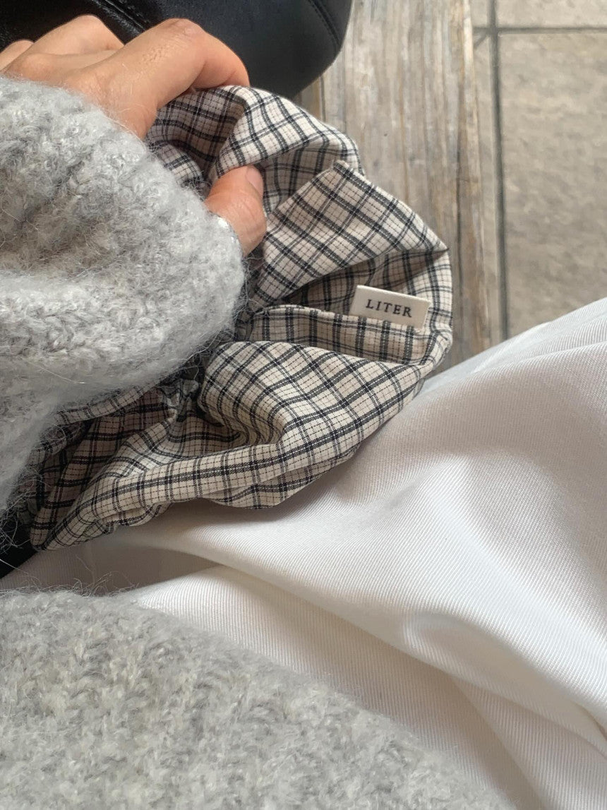 liter mini check scrunchies