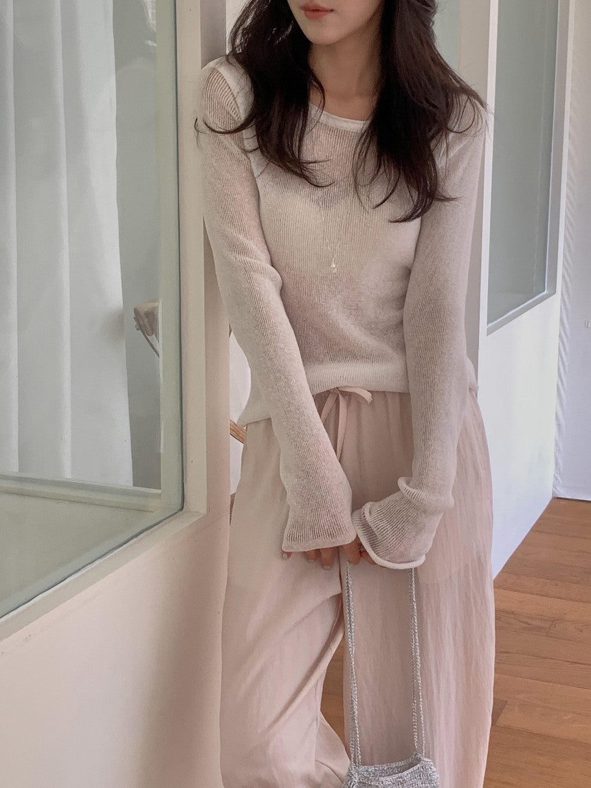 Nudy rib linen knit-4col