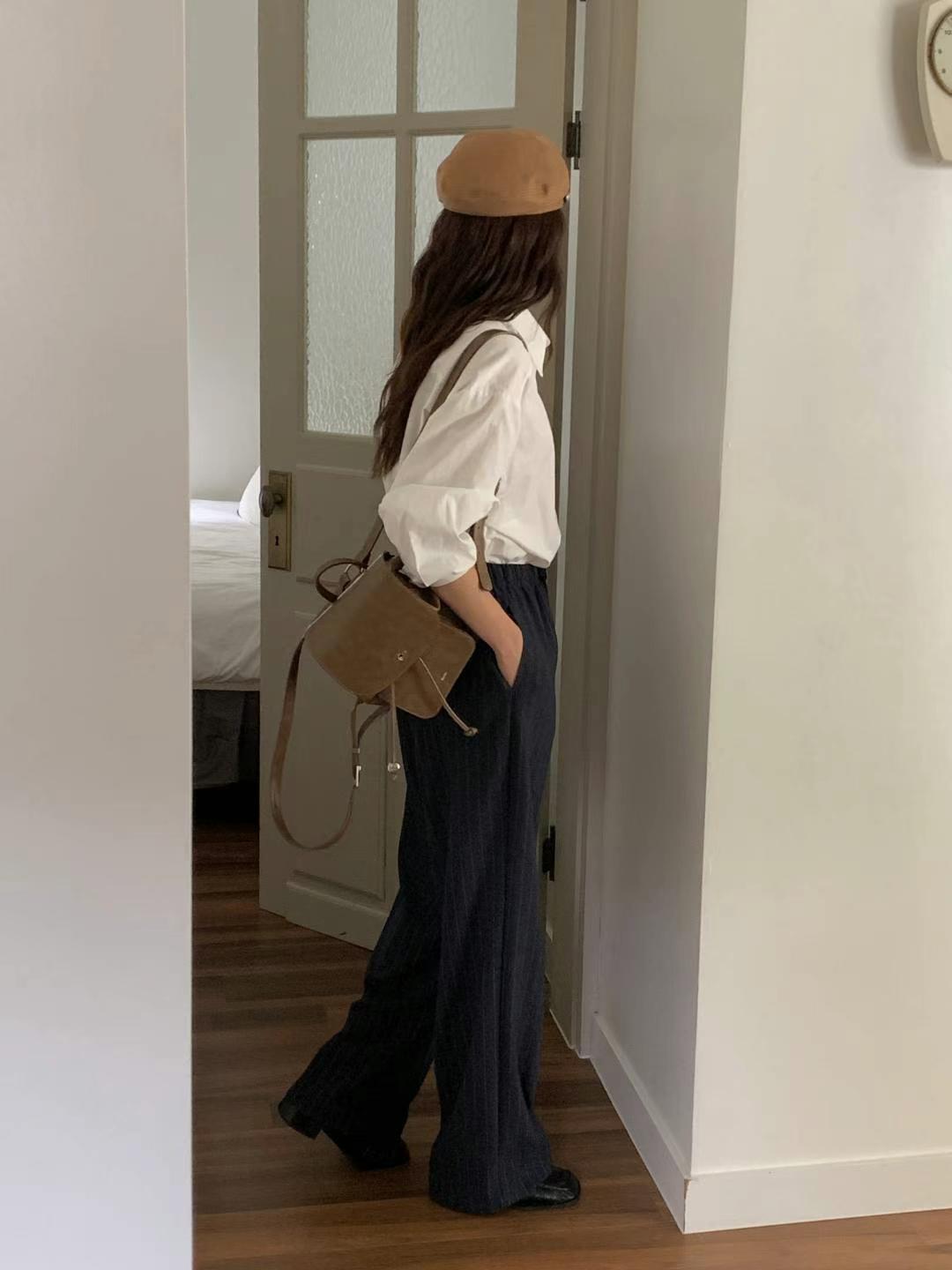 wool stripe slacks-2col/ショート丈あり