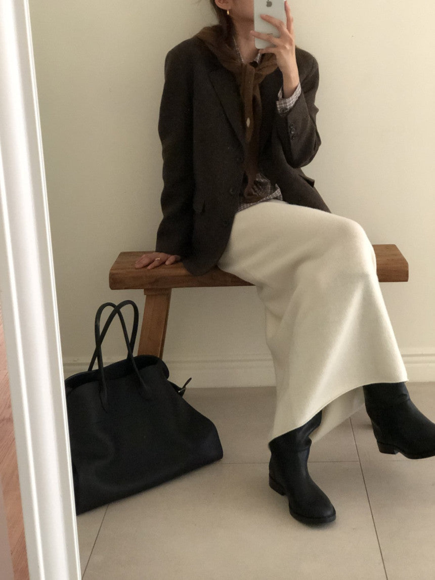 Chestnut wool blazer jacket-2col
