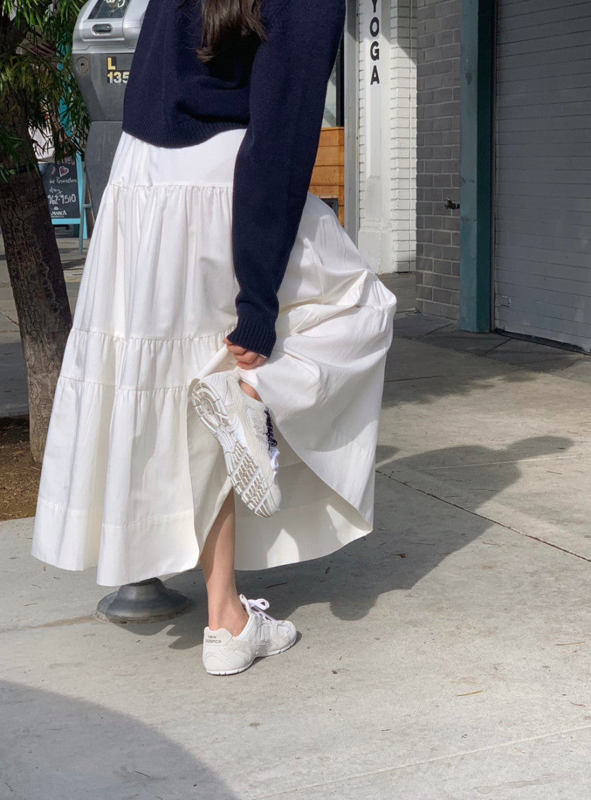 liter anna teard long skirt-2col