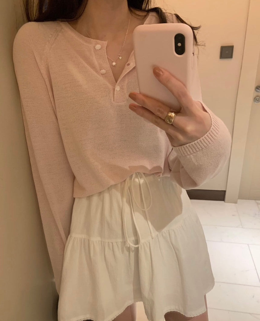 Melting button knit-4col